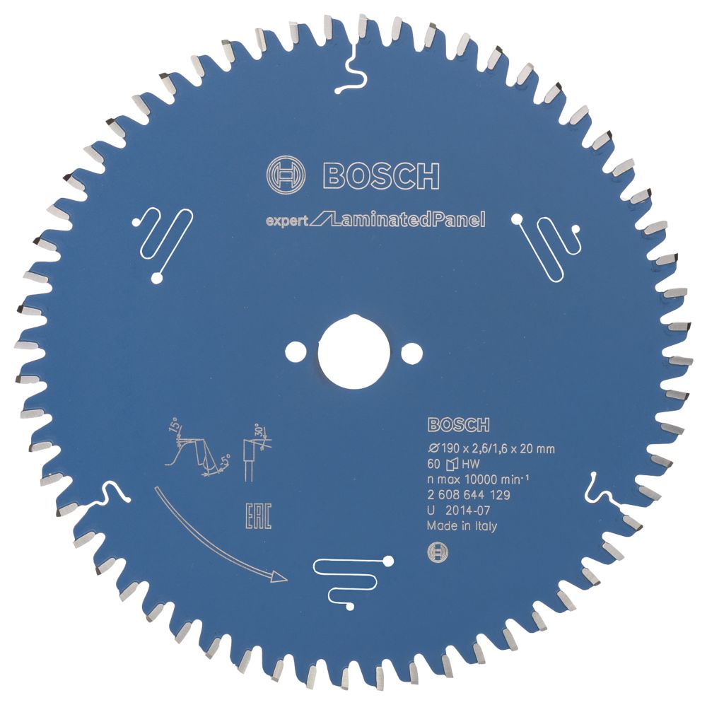 Image of Bosch Expert Laminate Panel Circular Saw Blade 190mm x 20mm 60T 