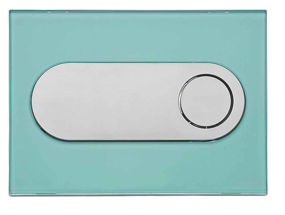 Image of Fluidmaster Schwab Circle 15323 Dual-Flush Flushing Plate Mint Green 