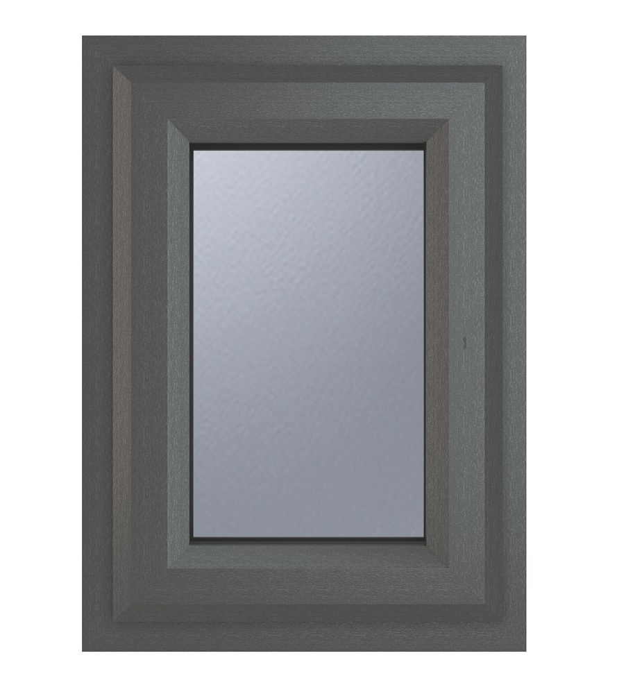 Image of Crystal Top Opening Obscure Triple-Glazed Casement Anthracite on White uPVC Window 440mm x 610mm 