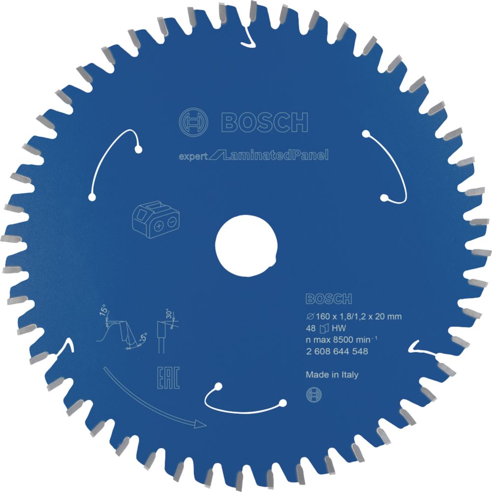 Image of Bosch Expert Laminate Cordless Circular Saw Blade 160mm x 20mm 48T 