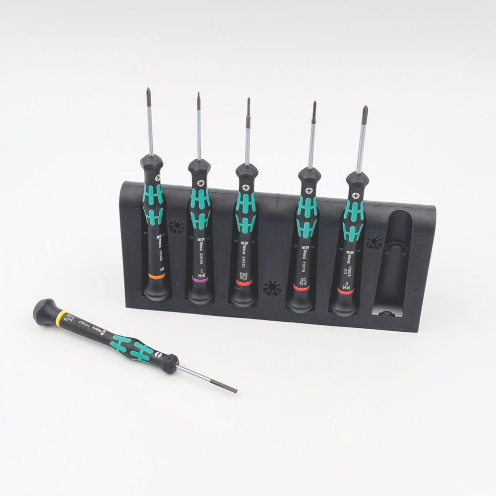 Image of Wera 2050/6 Kraftform Micro Mixed Precision Screwdriver Set 6 Pieces 