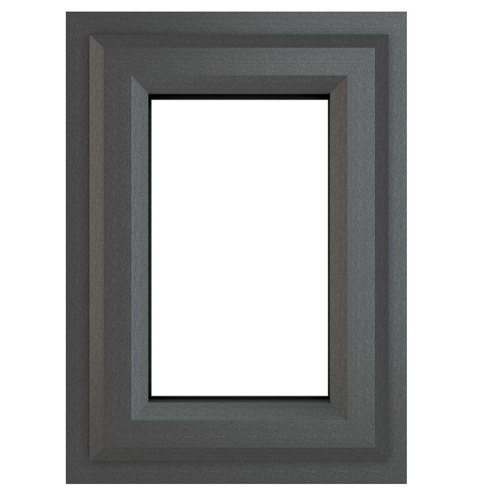 Image of Crystal Top Opening Clear Triple-Glazed Casement Anthracite on White uPVC Window 610mm x 610mm 