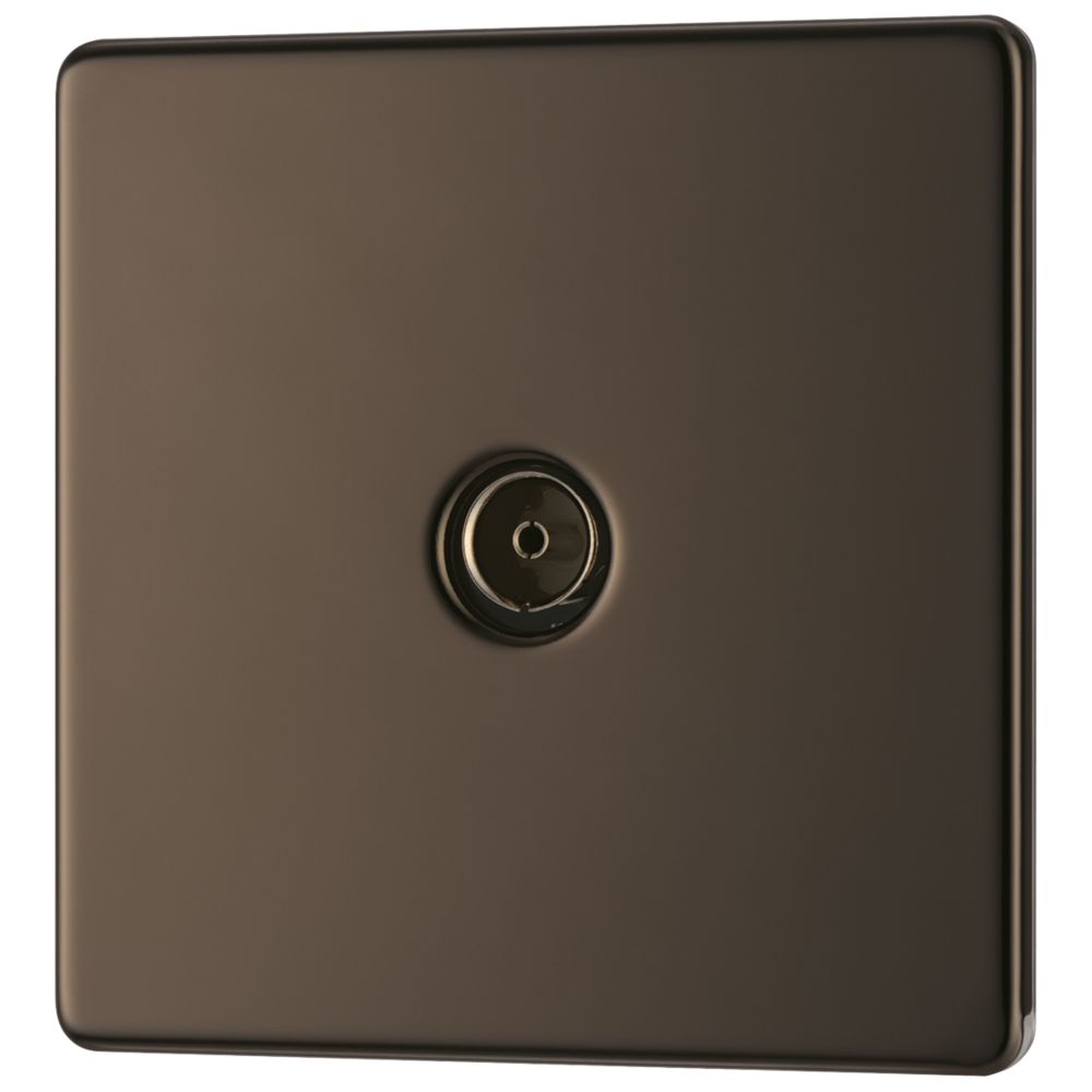 Image of LAP 1-Gang Coaxial TV Socket Black Nickel 