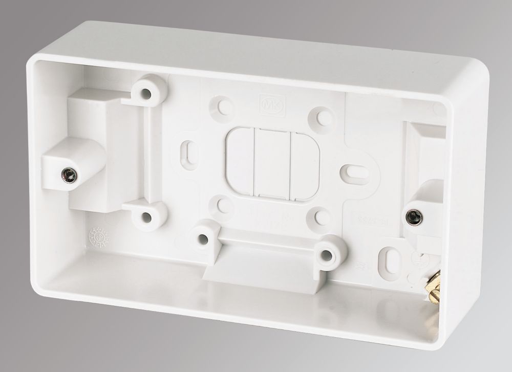 Image of MK Logic Plus 2-Gang Surface Pattress Back Box 44mm 