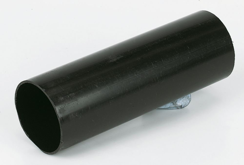 Image of FloPlast Round Down Pipe Black 68mm x 2.5m 6 Pack 