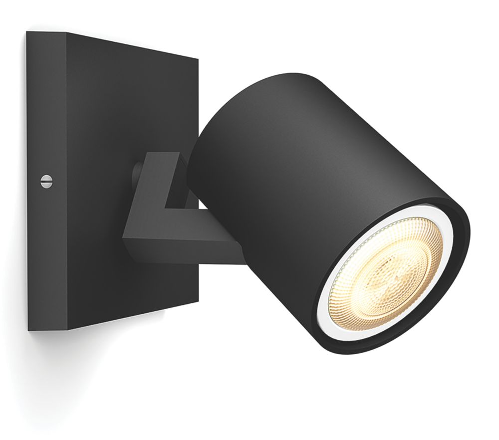 Image of Philips Hue Runner LED White Ambiance Single Spotlight Black 5W 350lm 