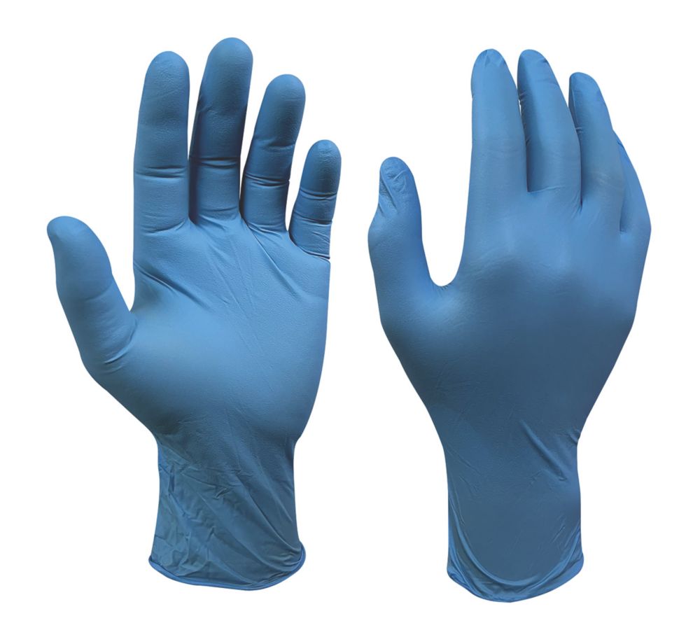 Image of Site SDG230 Nitrile Powder-Free Disposable Chemical Gloves Blue Large 100 Pack 