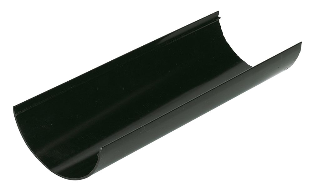 Image of FloPlast Half Round Gutter Black 112mm x 3m 6 Pack 