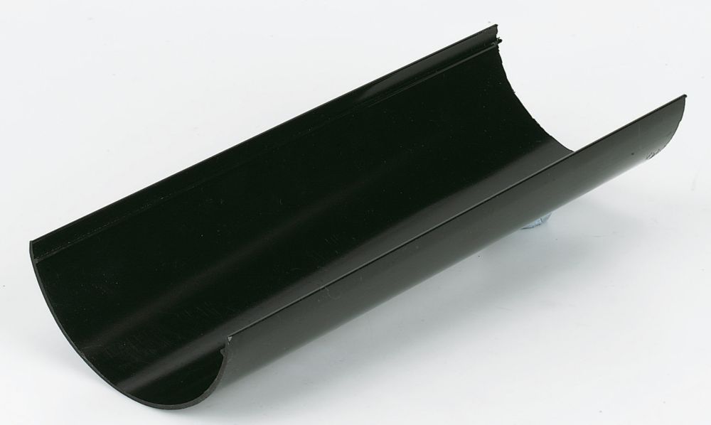 Image of FloPlast Half Round Gutter Black 112mm x 3m 6 Pack 
