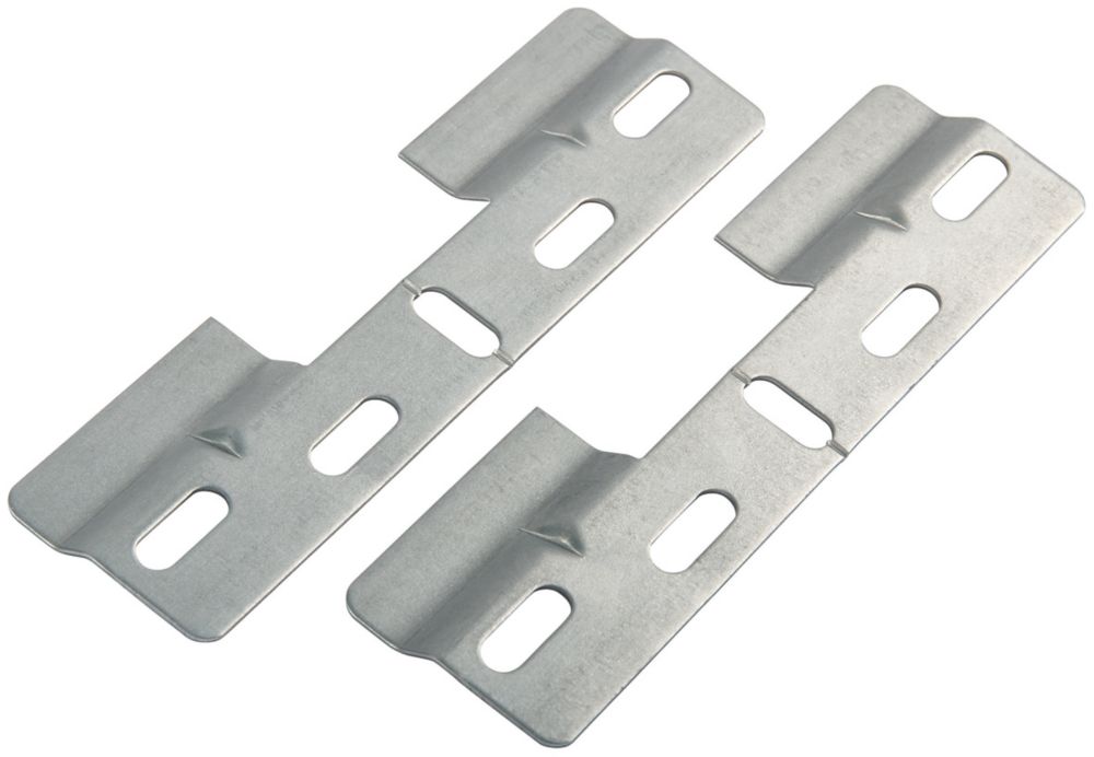 Image of Suki Cabinet Suspension Rails Silver 130mm x 38mm x 6mm 2 Pack 