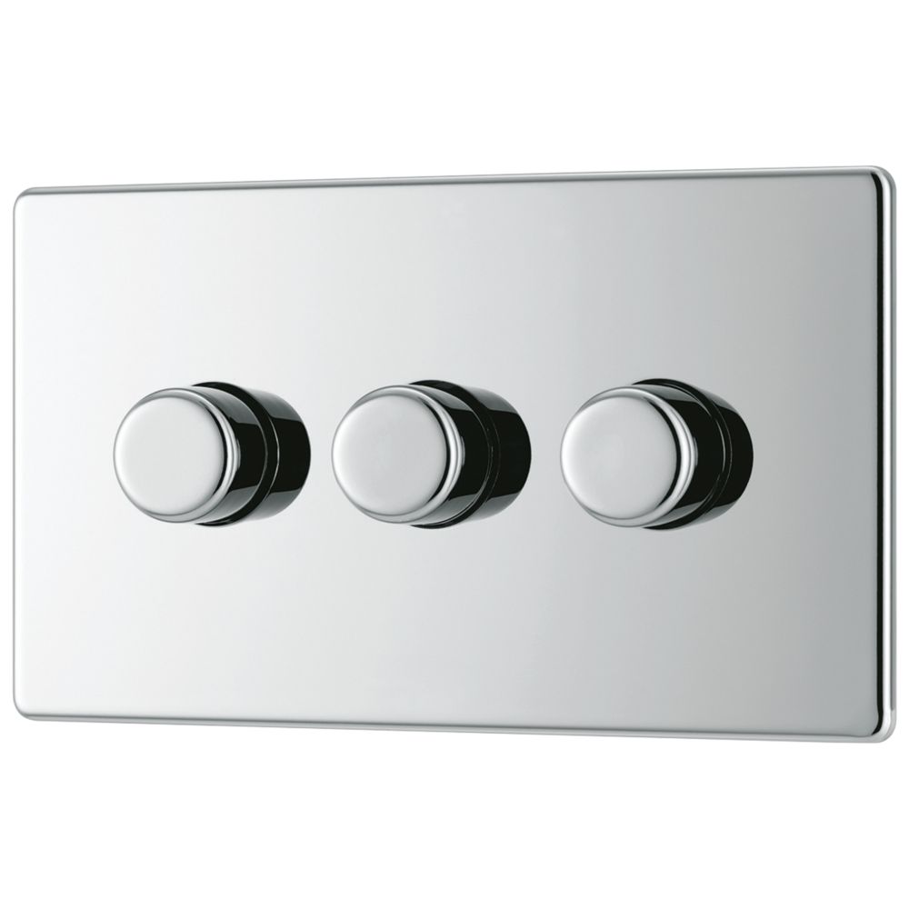Image of LAP 3-Gang 2-Way LED Dimmer Switch Polished Chrome 