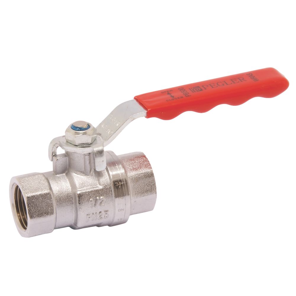 Image of Pegler Lever Ball Valve Red 1/2" 