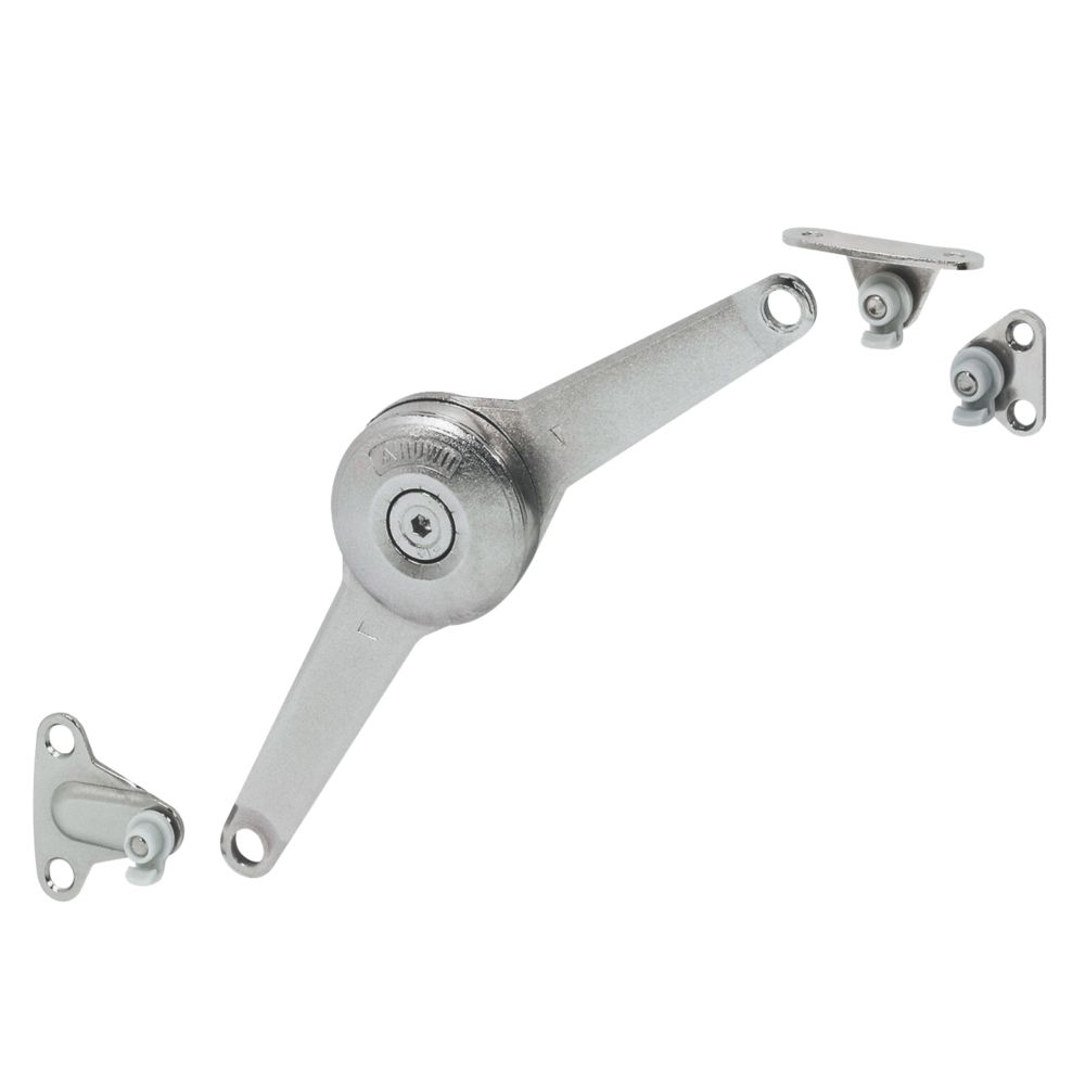 Image of Hafele Free Flap Matt Nickel Flap Stay Hinge 400mm 