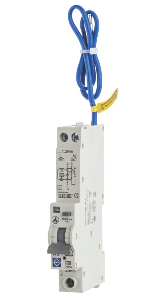 Image of Lewden P04-B06/30/1PNA 6A 30mA 1+N Type B AFDD & RCBO 