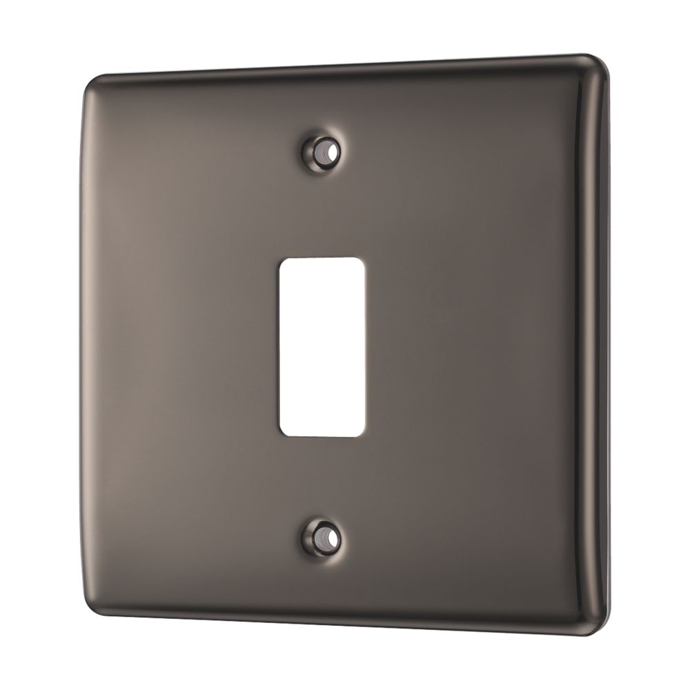 Image of British General Nexus Grid 1-Module Grid Faceplate Black Nickel 