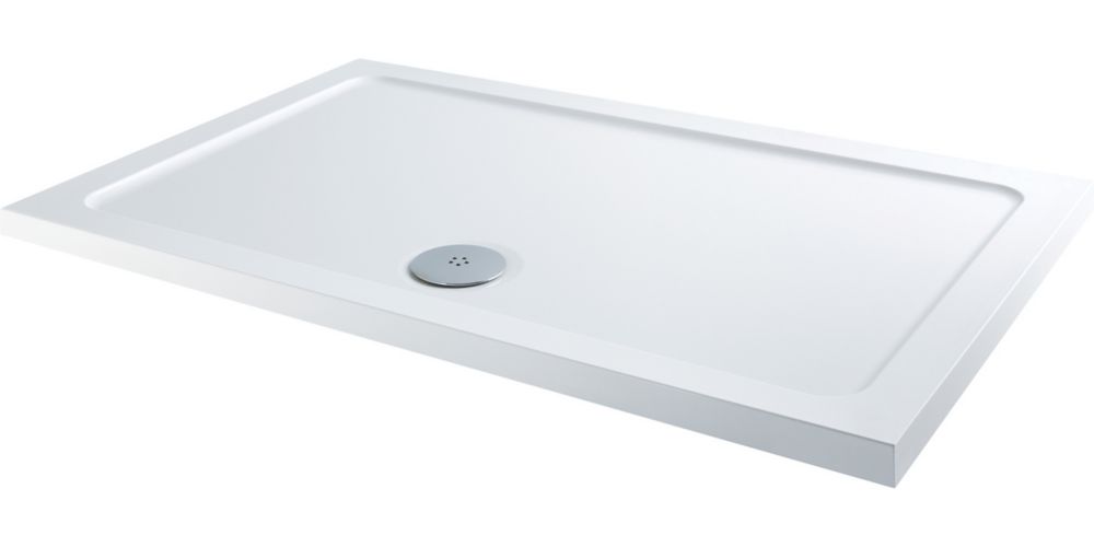 Image of Essentials Rectangular Shower Tray with Waste White 1700mm x 800mm x 40mm 