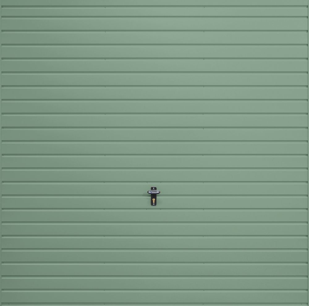 Image of Gliderol Horizontal 7' x 6' 6" Non-Insulated Frameless Steel Up & Over Garage Door Chartwell Green 