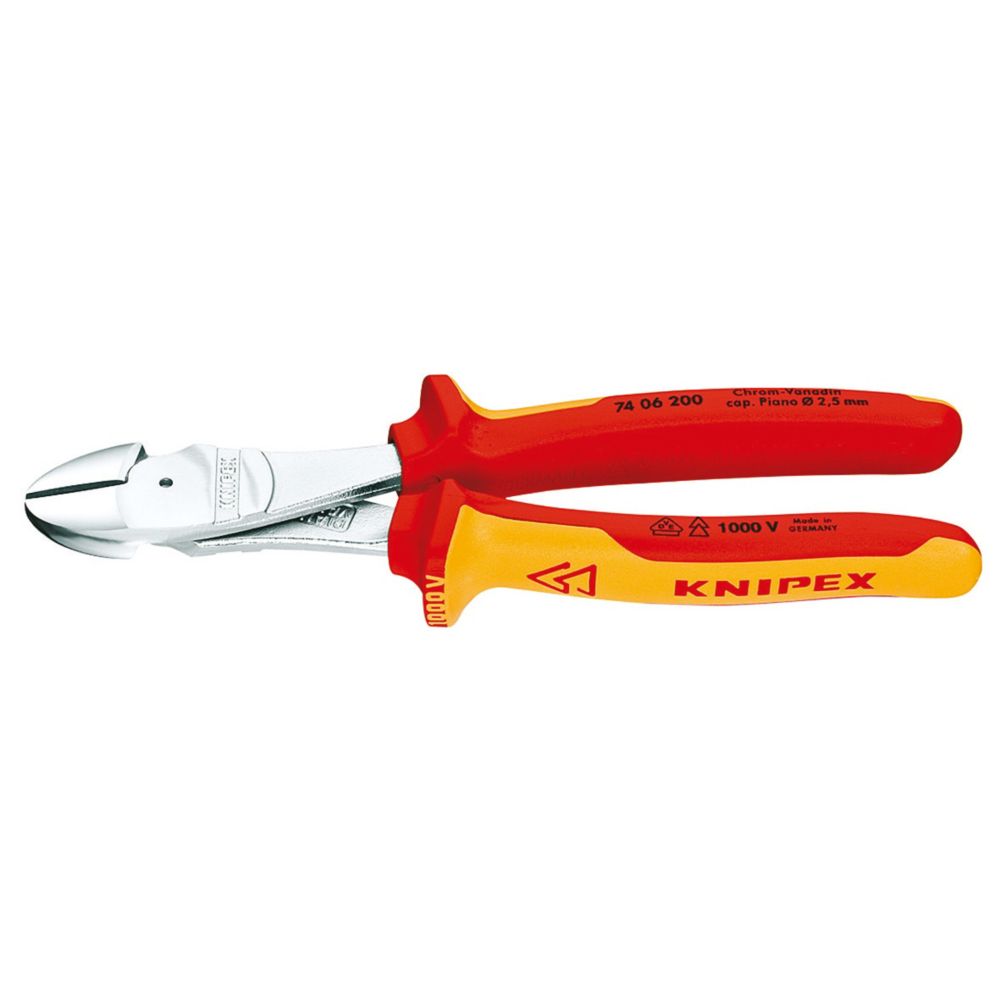 Image of Knipex VDE High Leverage Diagonal Cutters 8" 