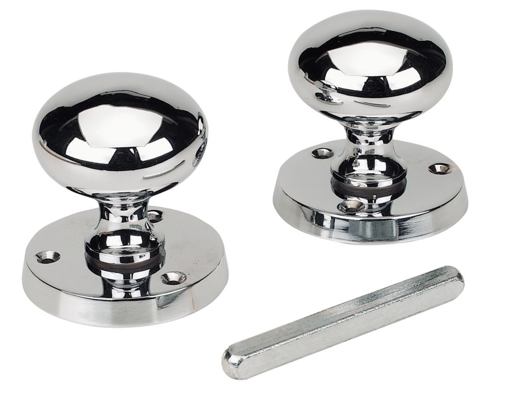 Image of Victorian Mortice Knobs 54mm Pair Polished Chrome 