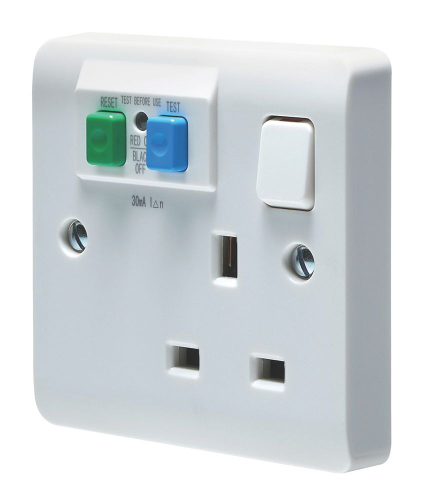 Image of Crabtree Instinct 13A 1-Gang DP Switched Passive RCD Socket White 