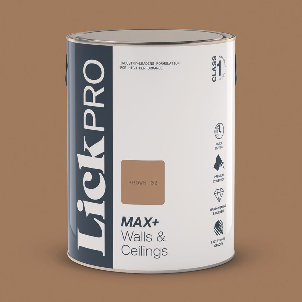 Image of LickPro Matt Brown 02 Emulsion Paint 5Ltr 