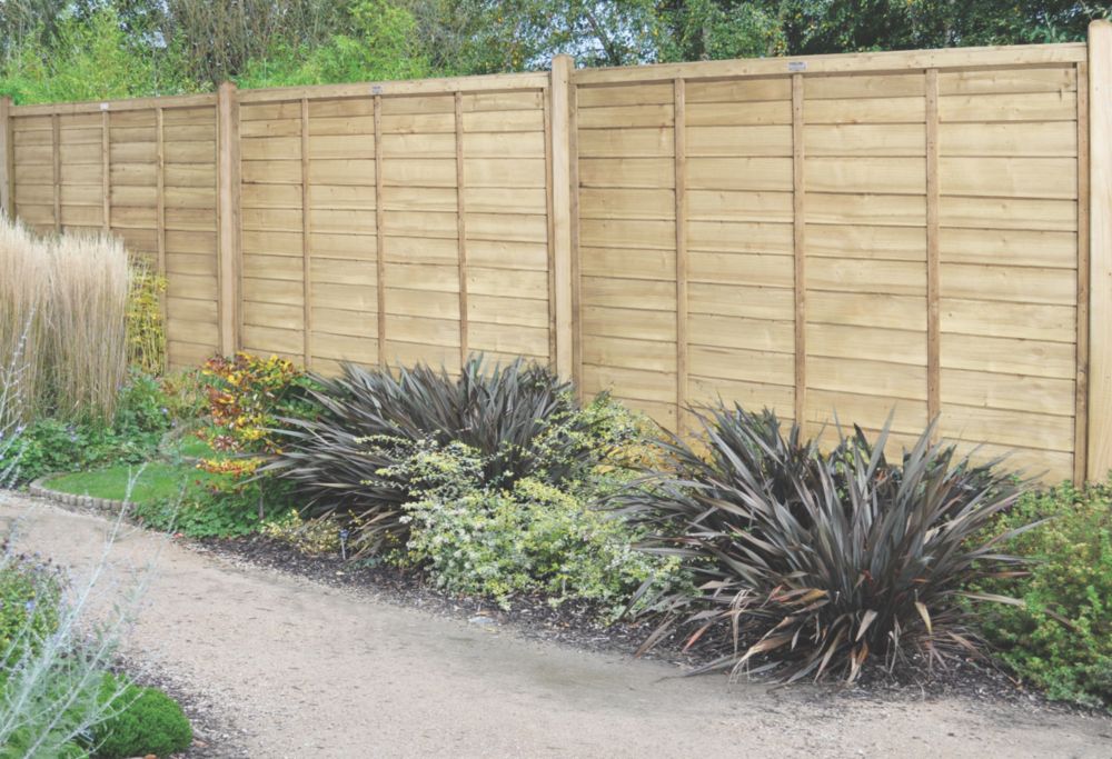 Image of Forest Super Lap Fence Panels Natural Timber 6' x 6' Pack of 7 