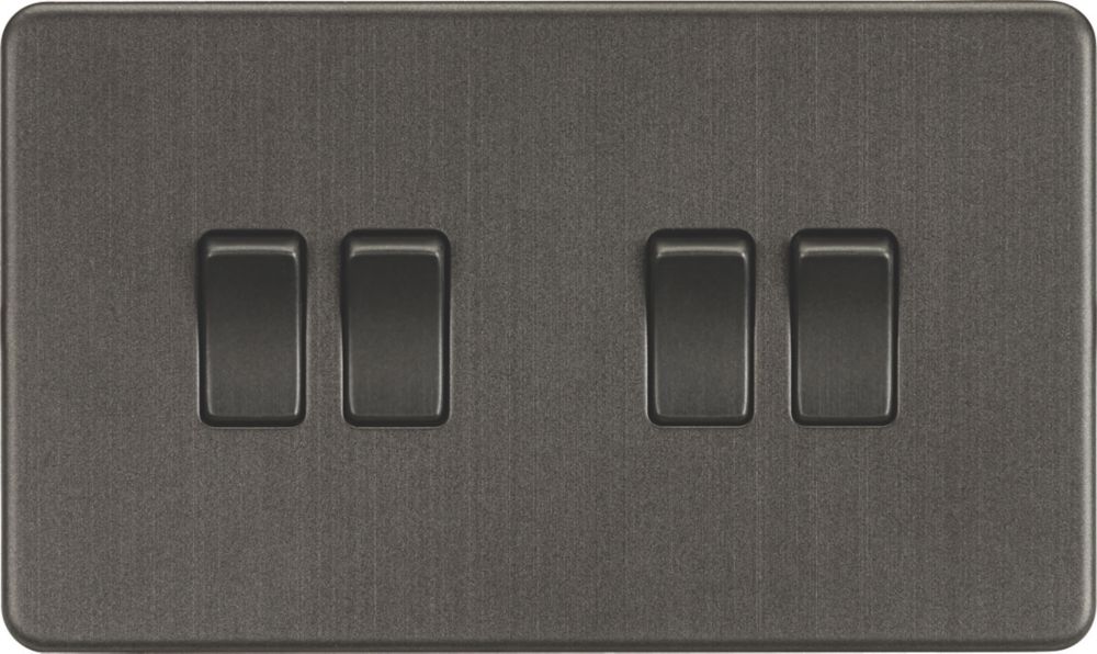 Image of Knightsbridge 10AX 4-Gang 2-Way Light Switch Smoked Bronze 