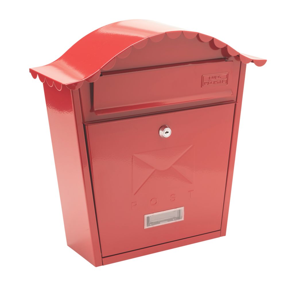 Image of Burg-Wachter Classic Post Box Red Powder-Coated 