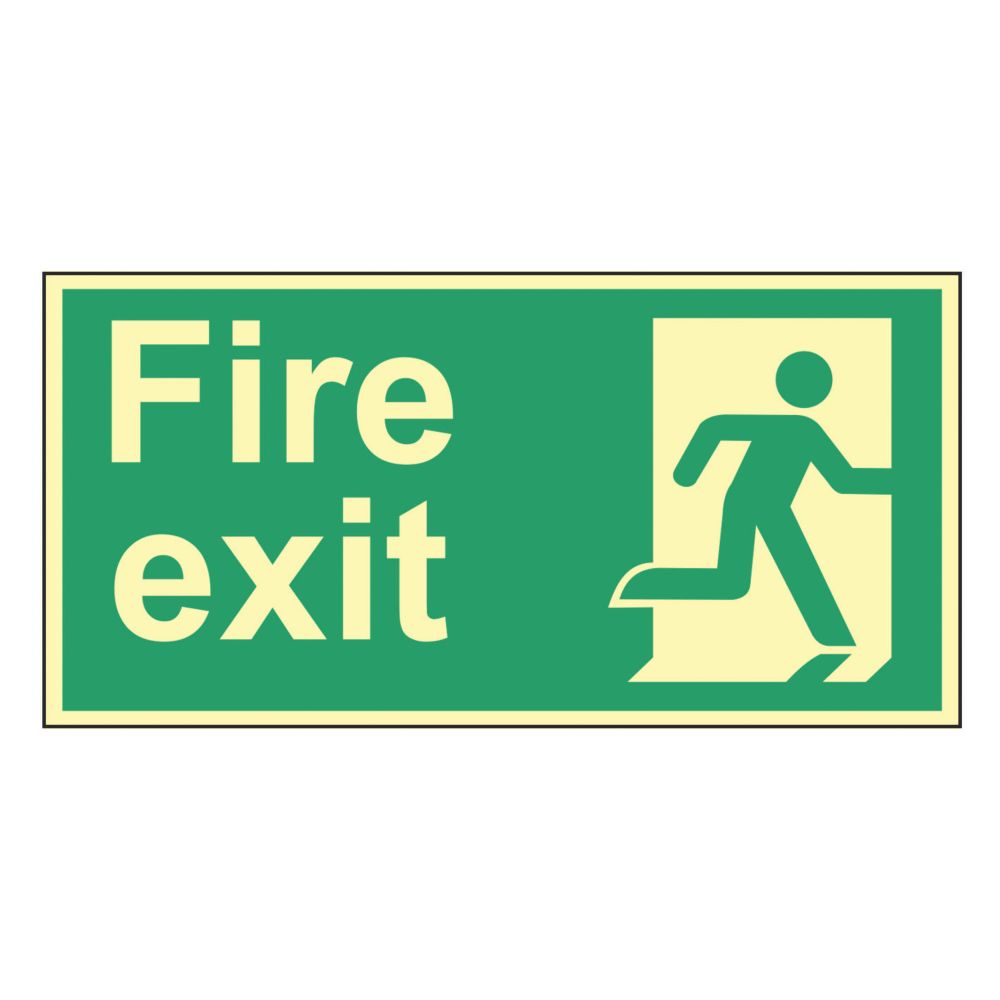 Image of Photoluminescent "Fire Exit Man Right" Sign 150mm x 300mm 