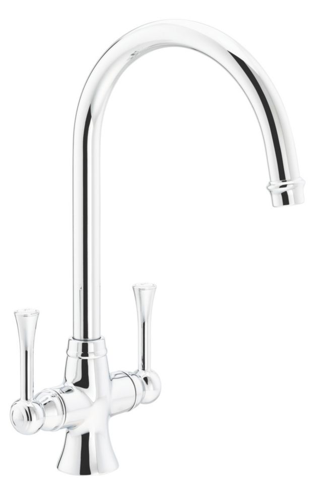 Image of Streame by Abode Gatsby Swan Neck Dual Lever Mono Mixer Chrome 