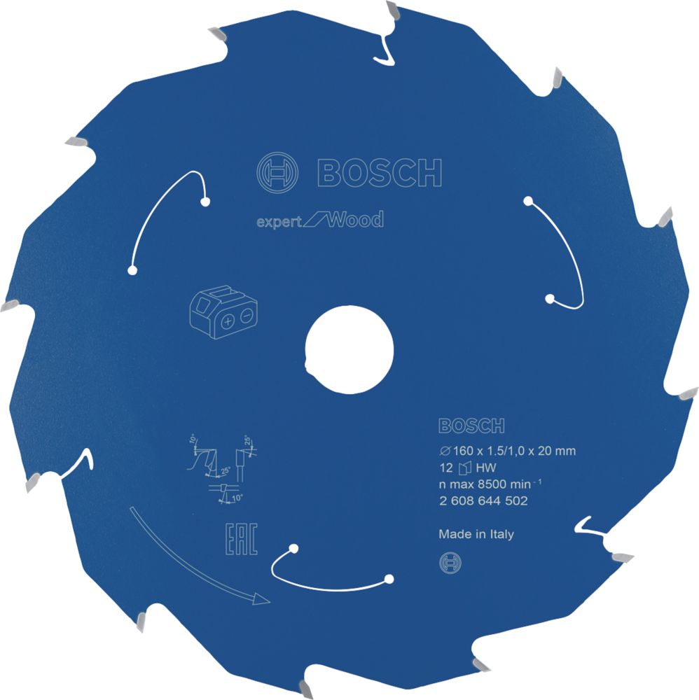 Image of Bosch Expert Wood Circular Saw Blade 160mm x 20mm 12T 