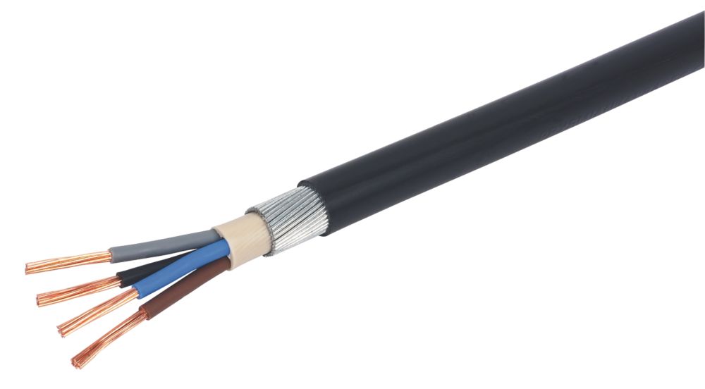 Image of Prysmian 6944X Black 4-Core 6mmÂ² Armoured Cable 25m Coil 