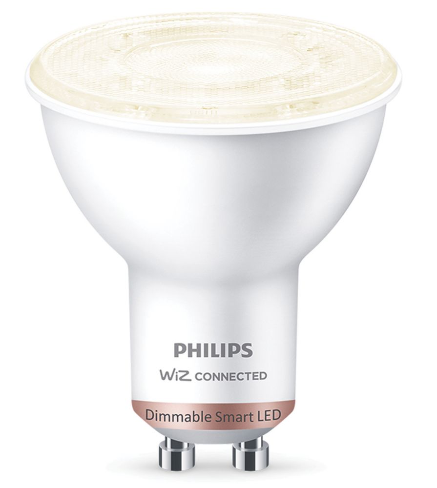 Image of Philips Spot Warm White GU10 LED Smart Light Bulb 4.7W 345lm 