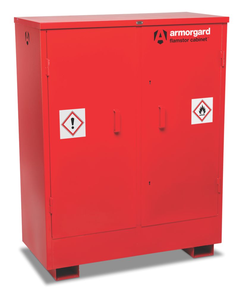 Image of Armorgard Flamstor Hazardous Storage Cabinet Red 1205mm x 580mm x 1555mm 