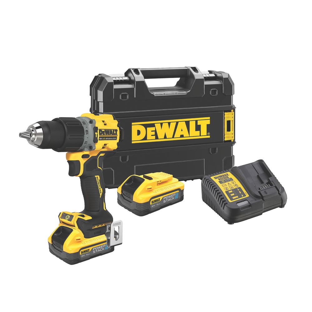 Image of DeWalt DCD805H2T-GB 18V 2 x 5.0Ah Li-Ion PowerStack Brushless Cordless Combi Drill 