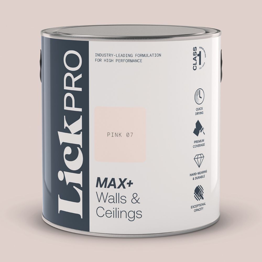 Image of LickPro Eggshell Pink 07 Emulsion Paint 2.5Ltr 
