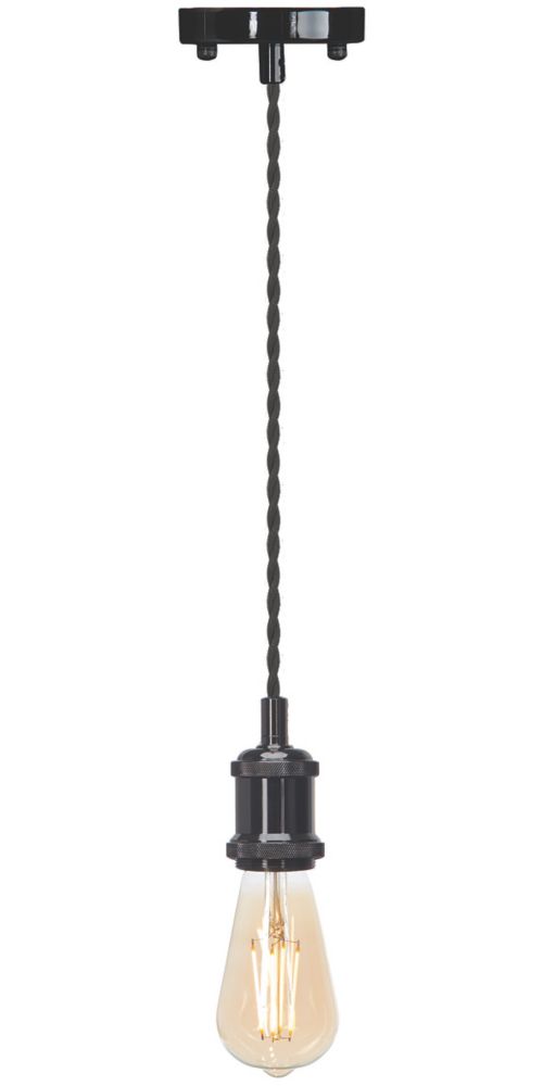 Image of 4lite LED Vintage Pendant Blackened Silver 7.5W 645lm 