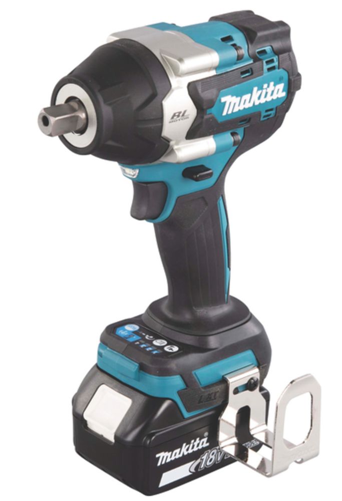 Image of Makita DTW701RTJ 18V 2 x 5.0Ah Li-Ion LXT Brushless Cordless Impact Wrench with Detent Pin 