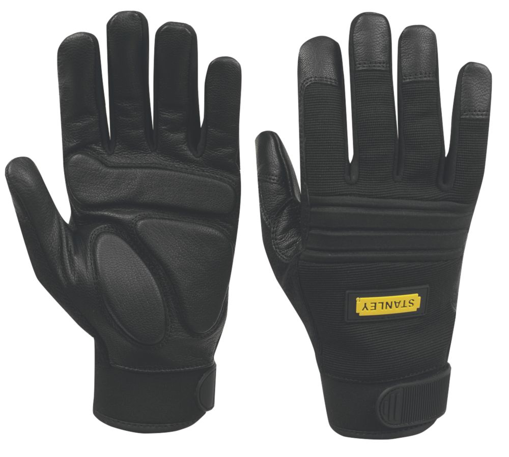 Image of Stanley Vibration Absorbing Performance Gloves Black Large 