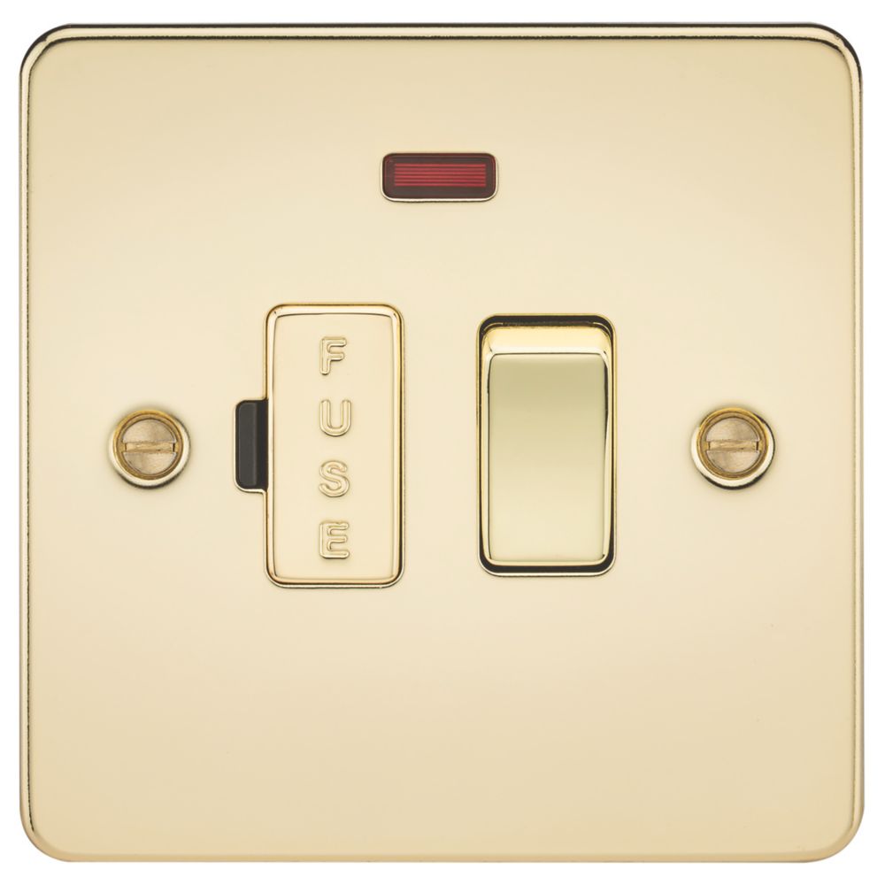 Image of Knightsbridge 13A Switched Fused Spur with LED Polished Brass 