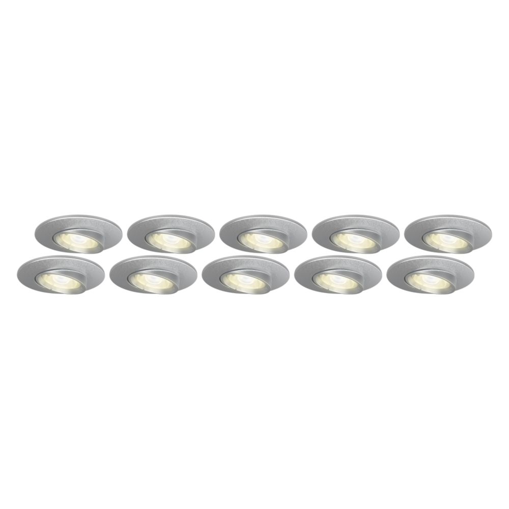Image of 4lite Tilt Fire Rated GU10 Fire Rated Downlights Satin Chrome 30 Pack 