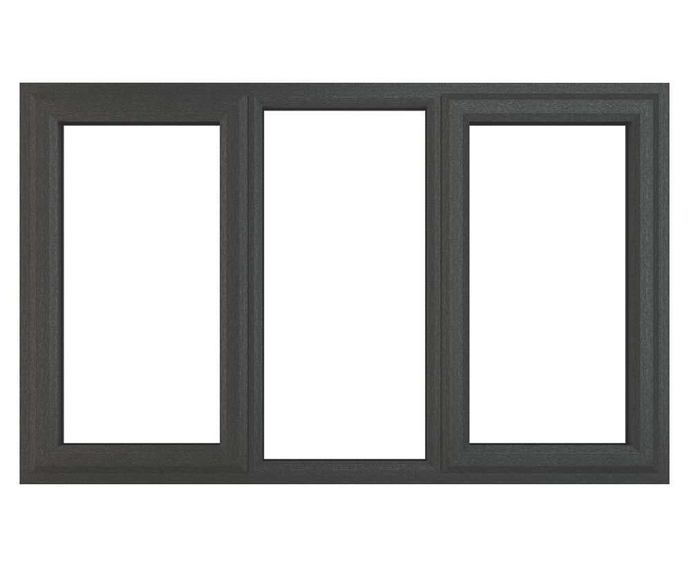 Image of Crystal Left & Right-Hand Opening Clear Triple-Glazed Casement Anthracite on White uPVC Window 1770mm x 965mm 