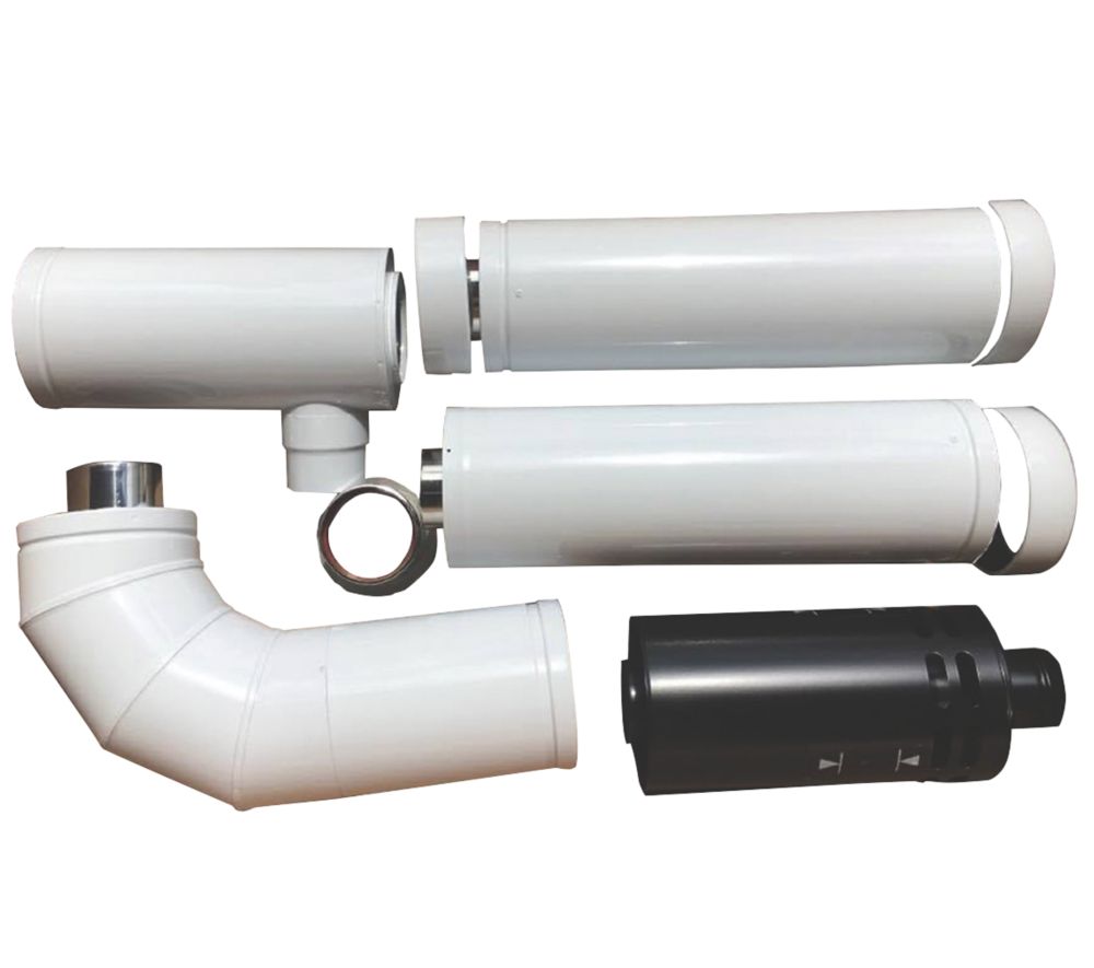 Image of Grant White High Level Balanced Flue 1200mm White 