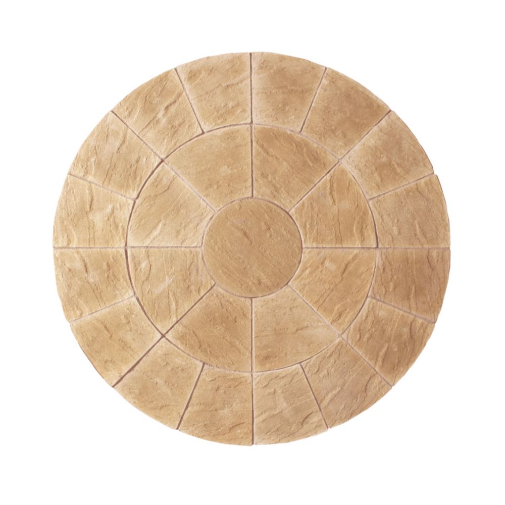 Image of Kelkay Abbey Paving Circle Kit York Gold 4.52mÂ² 25 Pack 