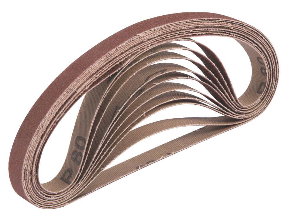 Image of Titan Sanding Belt Unpunched 457mm x 13mm 80 Grit 10 Pack 