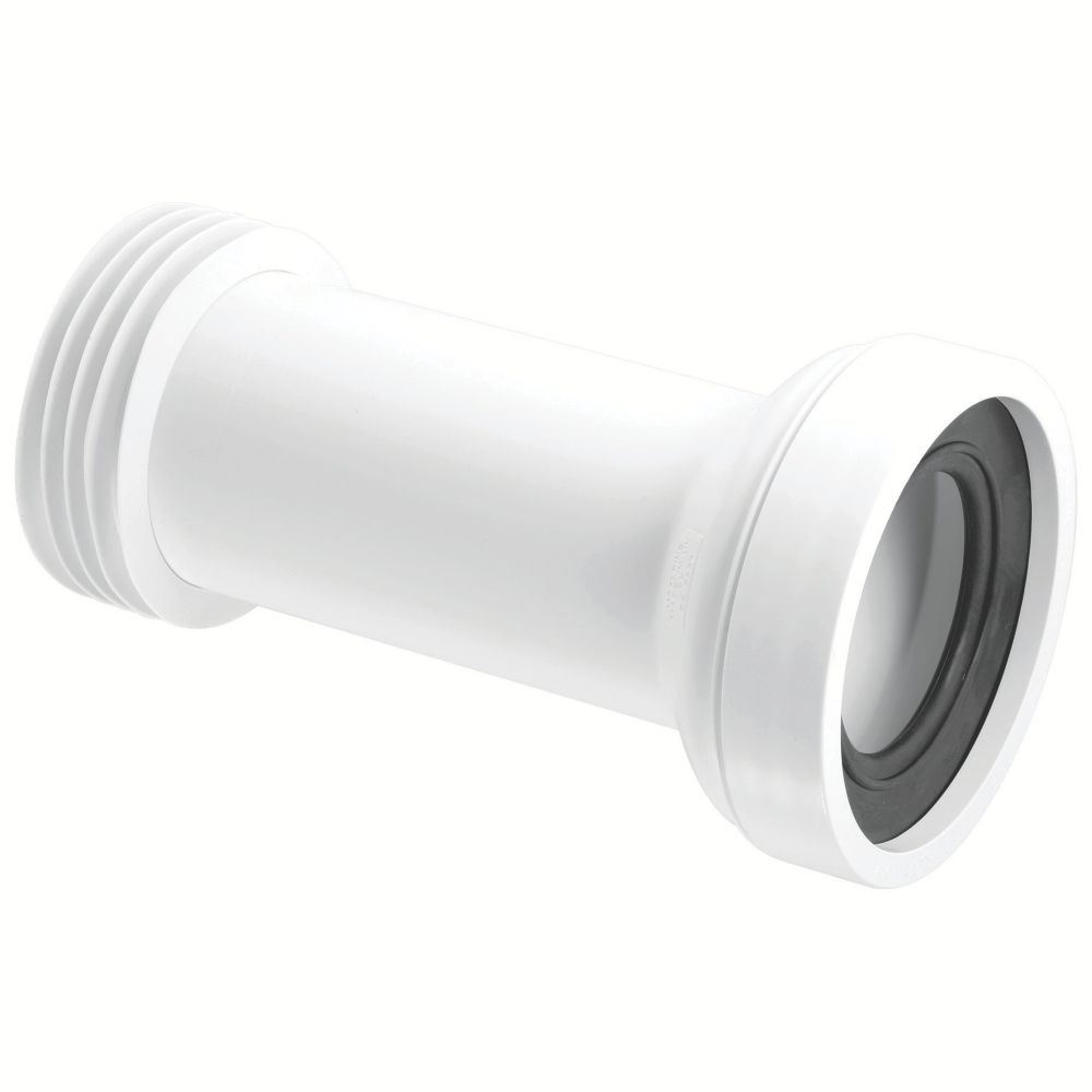 Image of McAlpine Rigid Straight WC Connector White 260mm 