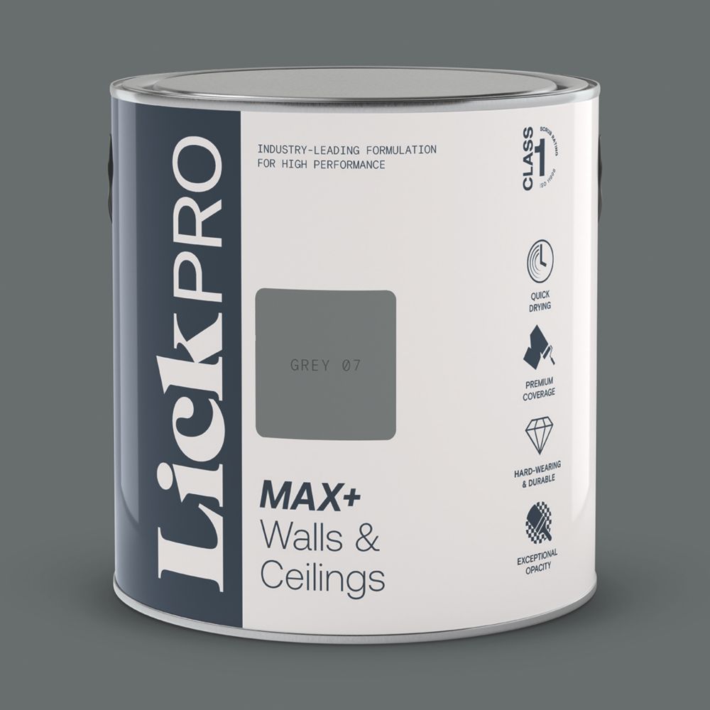 Image of LickPro Eggshell Grey 07 Emulsion Paint 2.5Ltr 