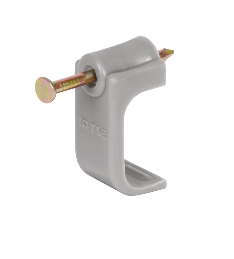 Image of Tower Grey Flat Single Twin & Earth Cable Clips 10-16mm 100 Pack 