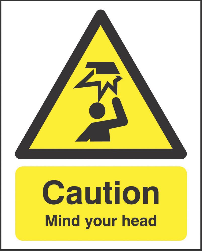 Image of "Caution Mind Your Head" Sign 210mm x 148mm 