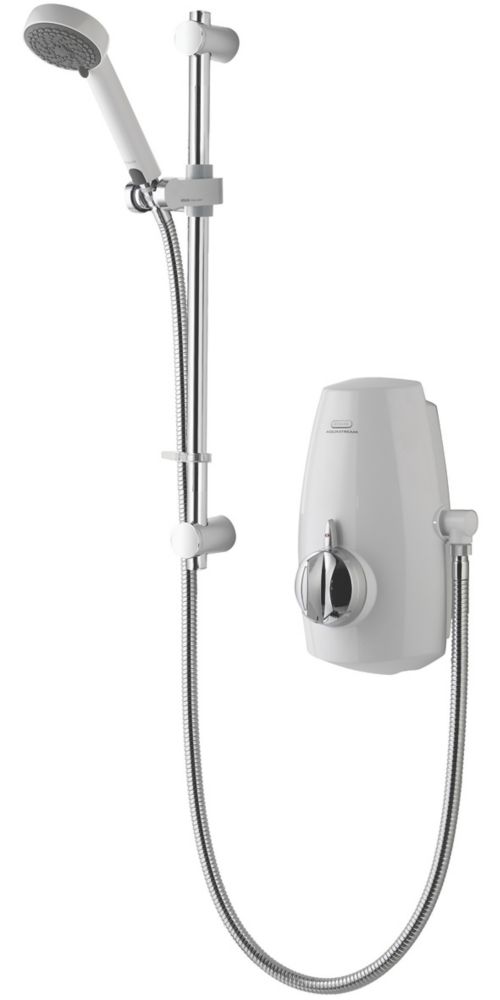 Image of Aqualisa Aquastream Gravity-Pumped White / Chrome Thermostatic Power Shower 